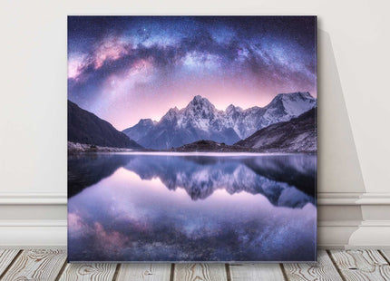 Milky way over the Himalayas, Nepal. Printed as a canvas picture print.