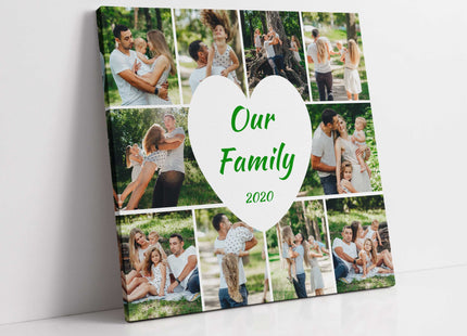 photo canvas 10 pictures and love heart with text square canvas picture print