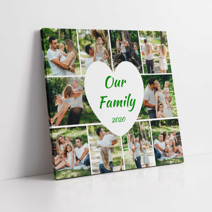 photo canvas 10 pictures and love heart with text square canvas picture print