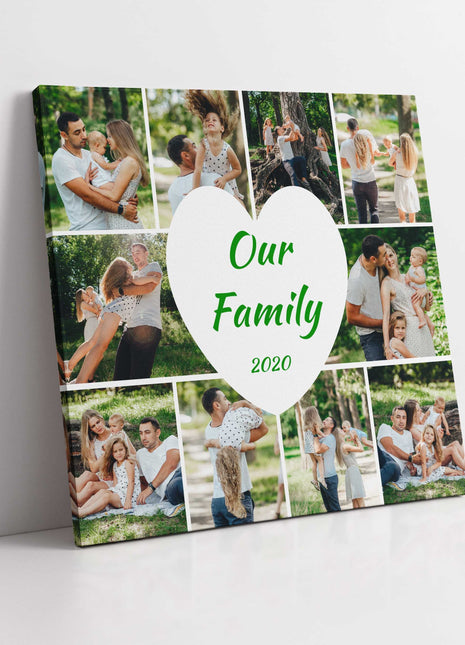 photo canvas 10 pictures and love heart with text square canvas picture print