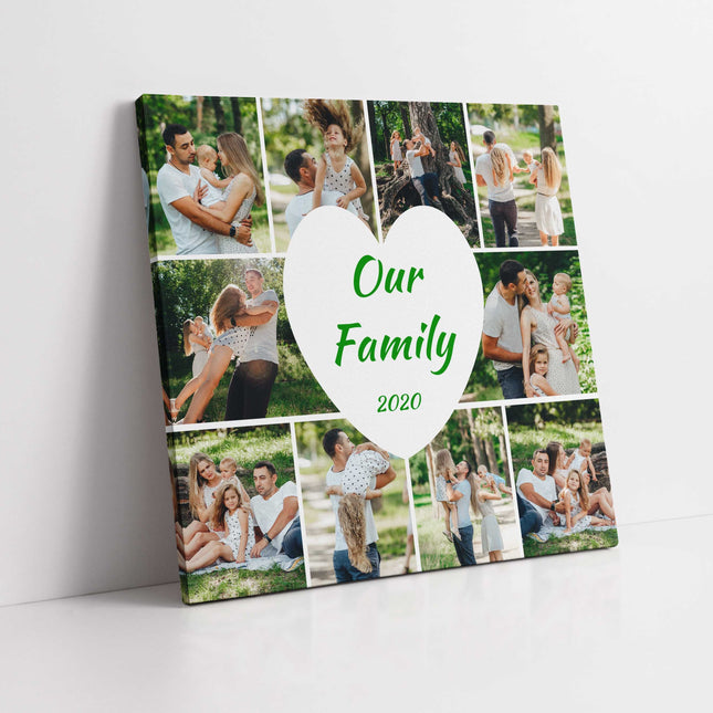 photo canvas 10 pictures and love heart with text square canvas picture print