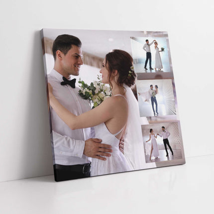 4 picture photo collage. Special memories captured in one design. Canvas print.
