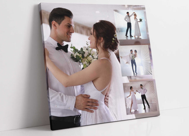 4 picture photo collage. Special memories captured in one design. Canvas print.