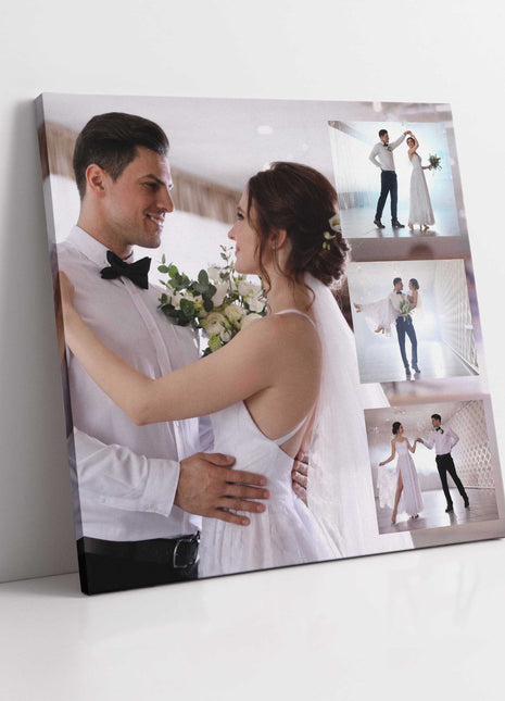 4 picture photo collage. Special memories captured in one design. Canvas print.