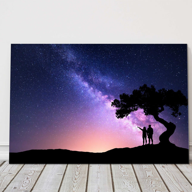 Milky Way starry night. Canvas Print for home or office. Ideal gift birthday
