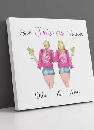 Best friends canvas picture. Customise each feature including text and styling.