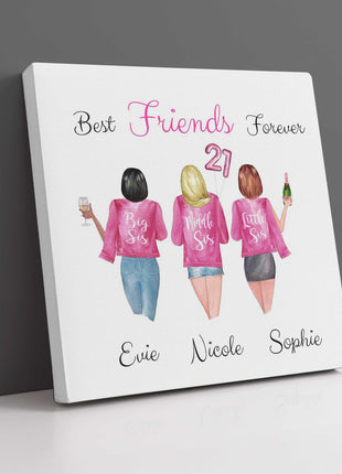 Best friends canvas picture. Customise each feature including text and styling.