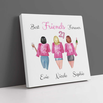 Best friends canvas picture. Customise each feature including text and styling.