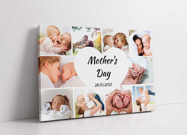 Mothers Day 10 Photo Collage. Canvas picture print.