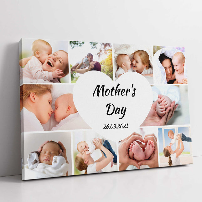 Mothers Day 10 Photo Collage. Canvas picture print.