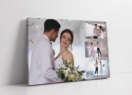 photo collage any 4 pictures in a collage and printed as a canvas picture