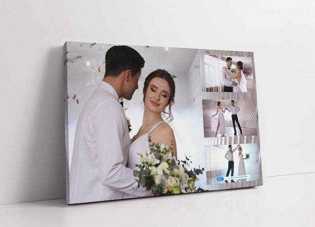 photo collage any 4 pictures in a collage and printed as a canvas picture