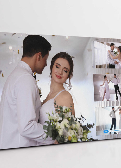 photo collage any 4 pictures in a collage and printed as a canvas picture