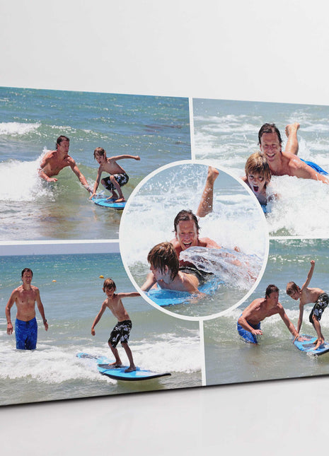 any 5 pictures printed on canvas my photos arranged in a collage design