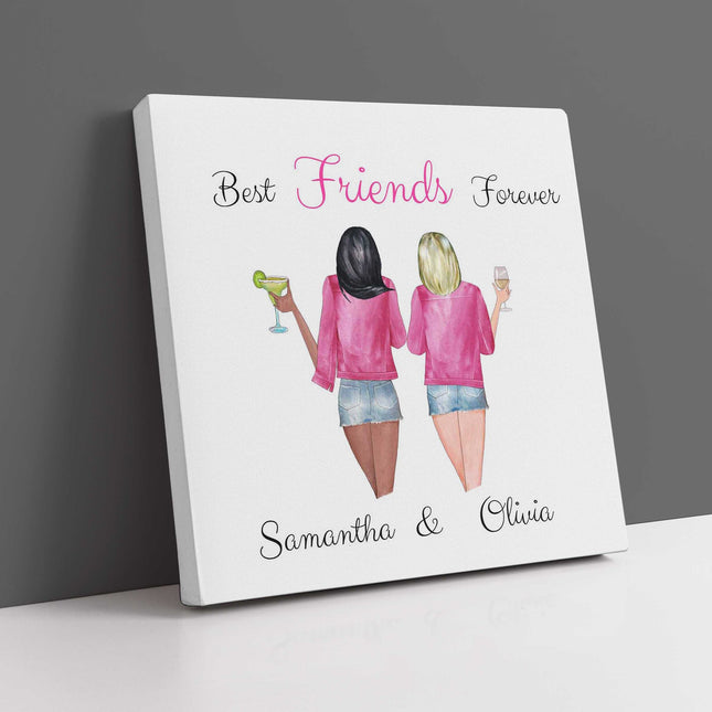 Best friends canvas picture. Customise each feature including text and styling.