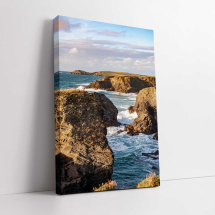 Coastal walk by trevose head and padstow stunning scenery canvas picture print