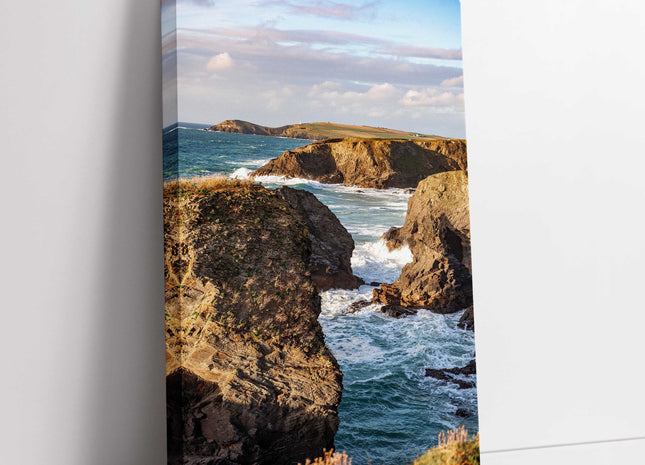 Coastal walk by trevose head and padstow stunning scenery canvas picture print
