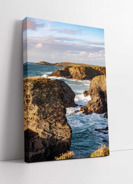 Coastal walk by trevose head and padstow stunning scenery canvas picture print