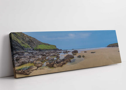 Mawgan Porth beach, Cornwall. Panoramic canvas picture print near newquay