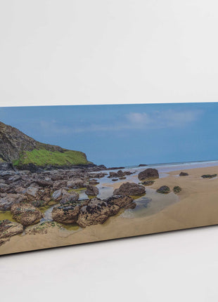 Mawgan Porth beach, Cornwall. Panoramic canvas picture print near newquay