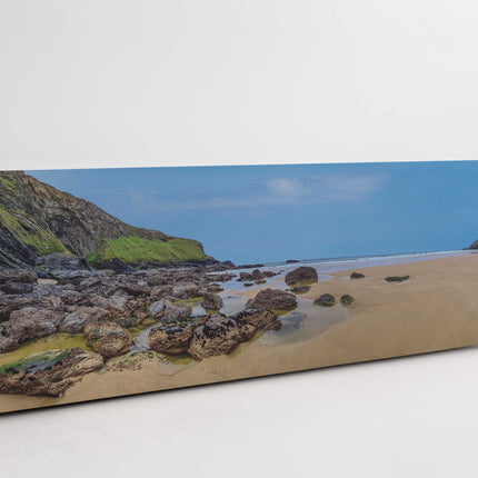 Mawgan Porth beach, Cornwall. Panoramic canvas picture print near newquay