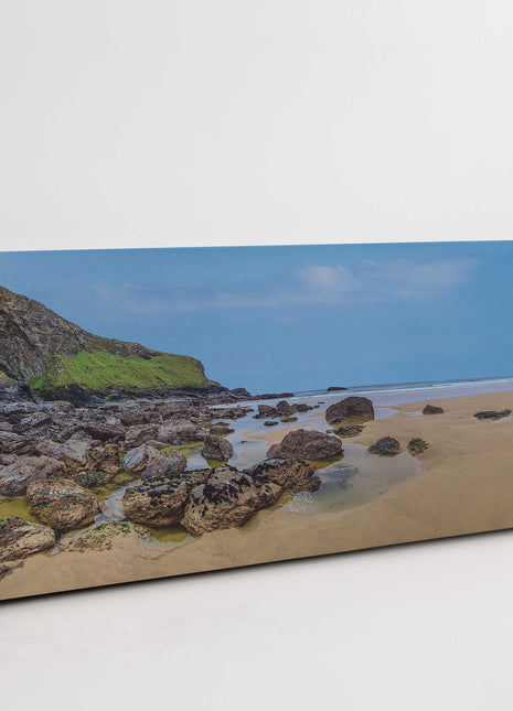 Mawgan Porth beach, Cornwall. Panoramic canvas picture print near newquay