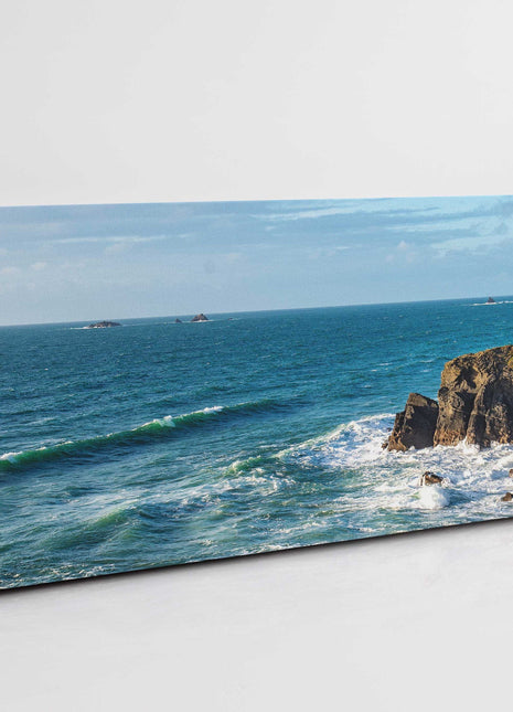 Trevose head in distance cornish coastline north cornwall canvas picture print