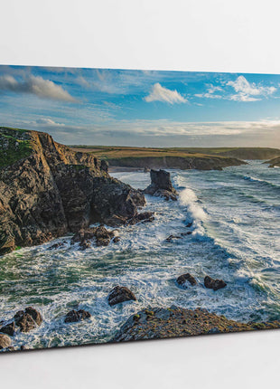 Rugged Cornish coastline, North Cornwall. Canvas picture print.