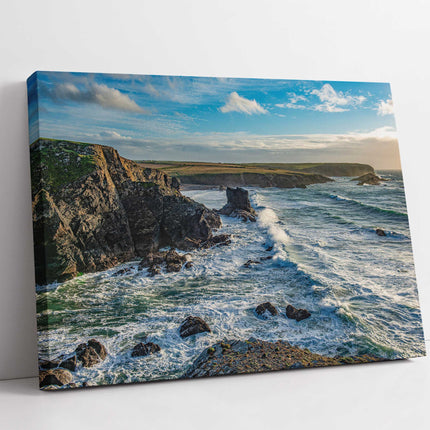 Rugged Cornish coastline, North Cornwall. Canvas picture print.