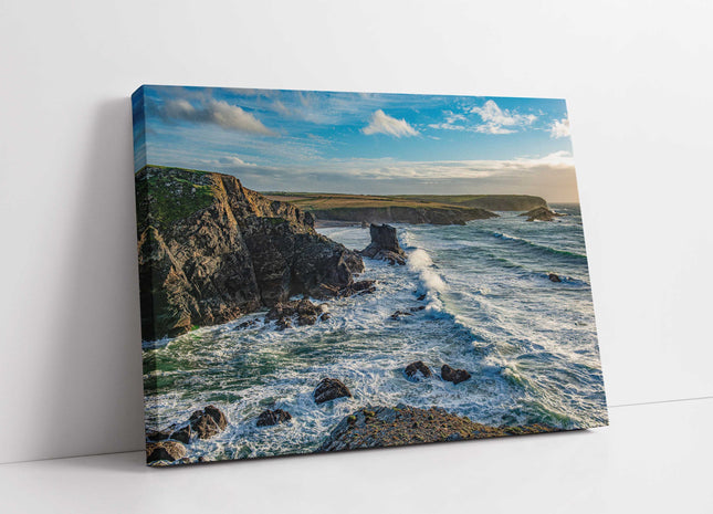 Rugged Cornish coastline, North Cornwall. Canvas picture print.