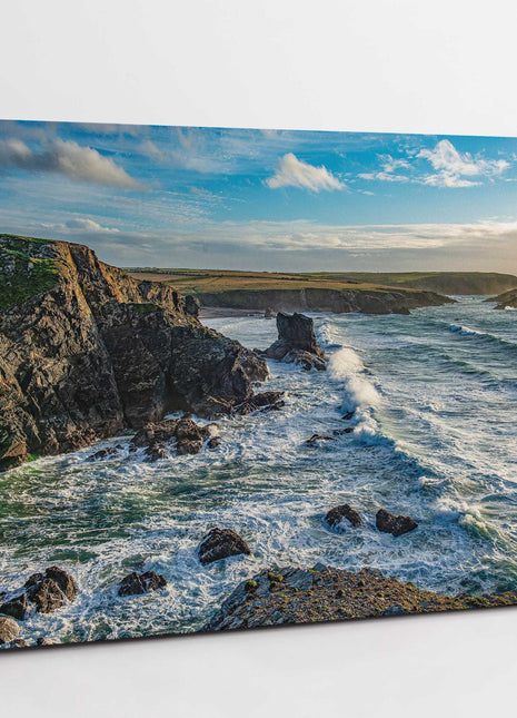 Rugged Cornish coastline, North Cornwall. Canvas picture print.