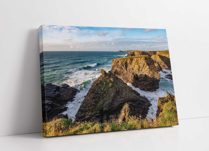 Trevose Head coastline, Cornwall. Canvas picture Print.