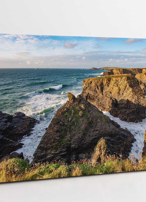 Trevose Head coastline, Cornwall. Canvas picture Print.