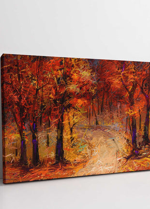 Autumn forest, woodland landscape Autumn colours. Canvas picture print