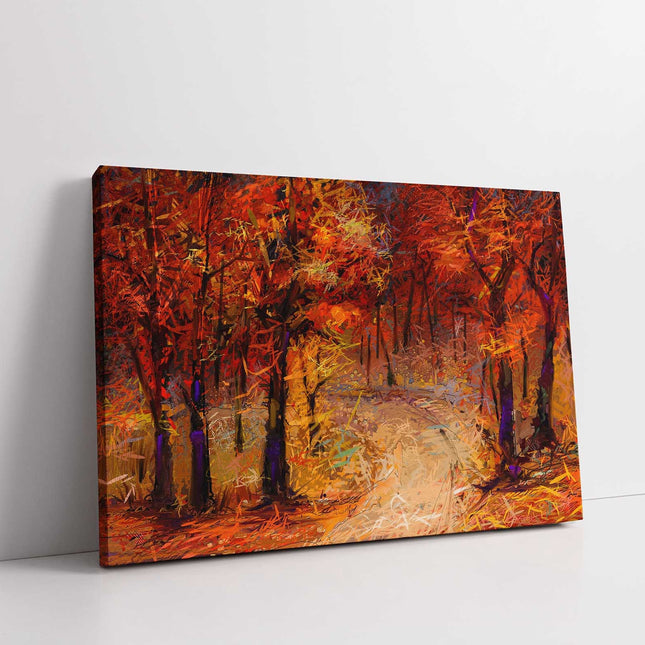 Autumn forest, woodland landscape Autumn colours. Canvas picture print
