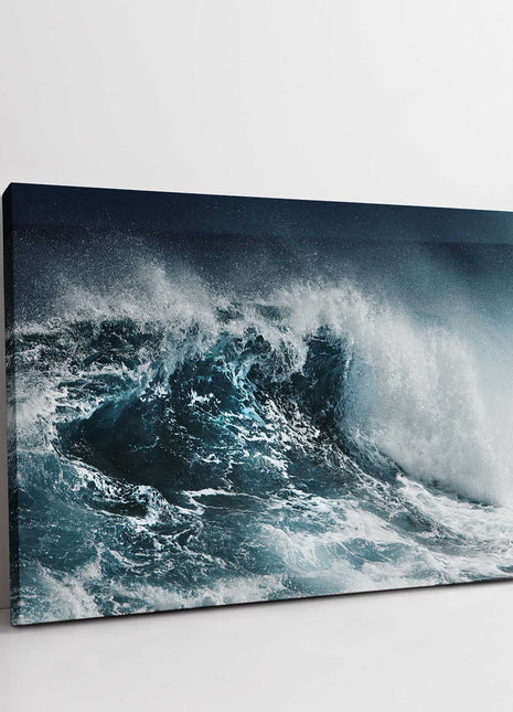 Ocean waves stormy canvas picture print surf spray.