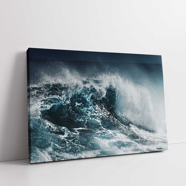 Ocean waves stormy canvas picture print surf spray.