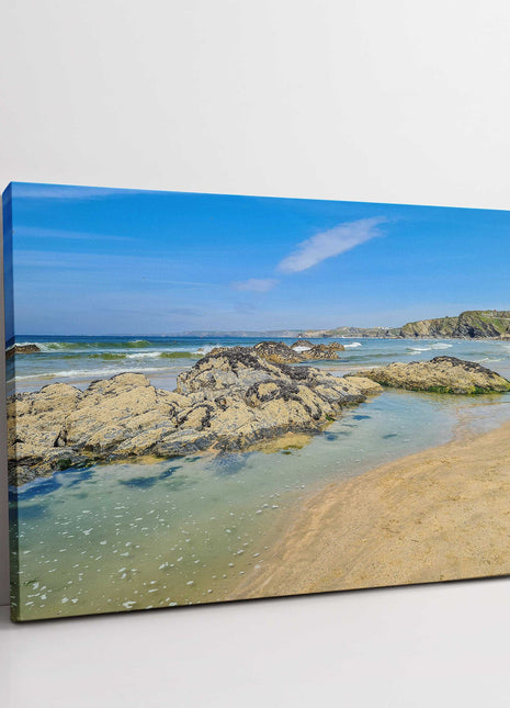 View of Newquay Coastline, Cornwall. Canvas print beautiful landscape/seascape.