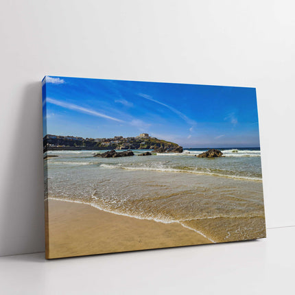 Newquay beach north coast cornwall beach seascape canvas picture print