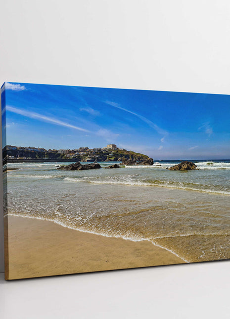 Newquay beach north coast cornwall beach seascape canvas picture print