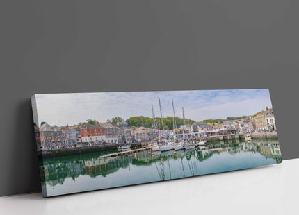 Padstow harbour, Cornwall. Panoramic canvas picture print.