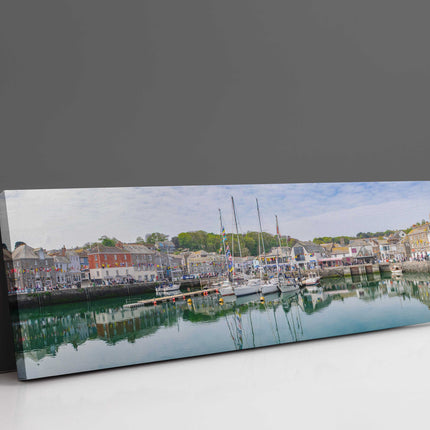 Padstow harbour, Cornwall. Panoramic canvas picture print.