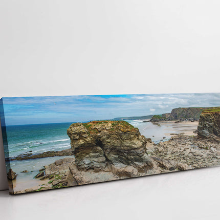 Whipsidery beach and Watergate Bay neart newquay panoramic canvas picture print