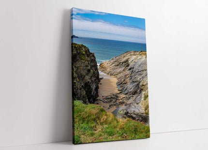Porth island newquay portait view end of island canvas picture print