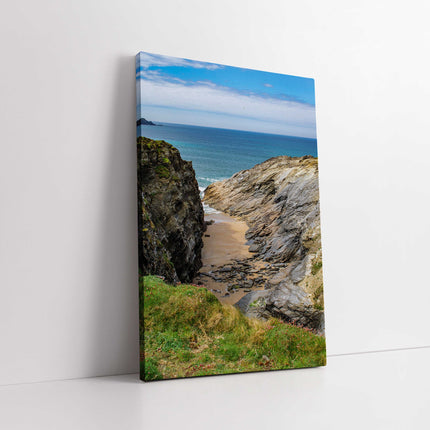 Porth island newquay portait view end of island canvas picture print