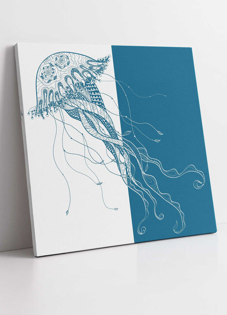 Jellyfish modern canvas picture print bathroom wall art square any colours
