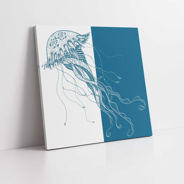 Jellyfish modern canvas picture print bathroom wall art square any colours