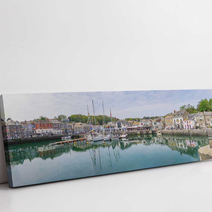 Padstow harbour, Cornwall. Panoramic canvas picture print. Harbour view