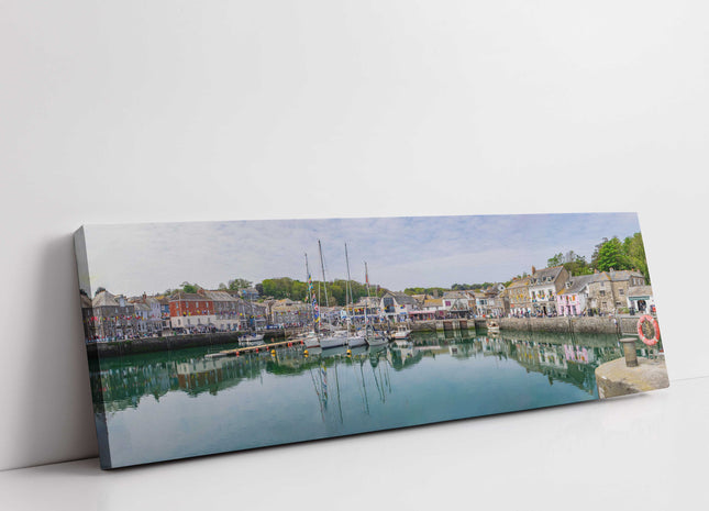 Padstow harbour, Cornwall. Panoramic canvas picture print. Harbour view