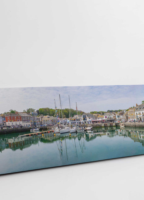 Padstow harbour, Cornwall. Panoramic canvas picture print. Harbour view